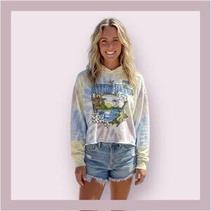 Psycho Tuna Sunny Daze Paradise Chillin Crop Tie Dye Hoodie